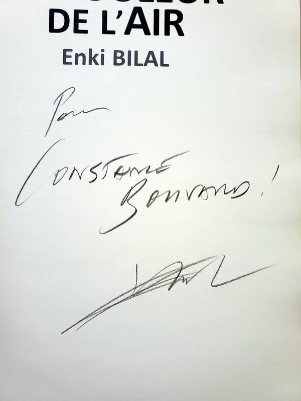 Enki Bilal, dédicace manuscrite  LA COULEUR DE L'AIR - Dédicace