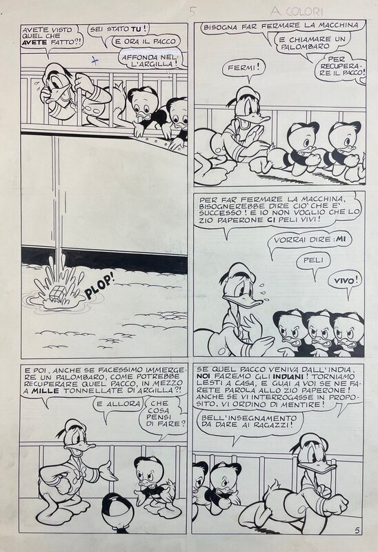Giovan Battista Carpi, Giulio Chierchini, Guido Martina, Paperino e il Muro del Riso - Planche originale