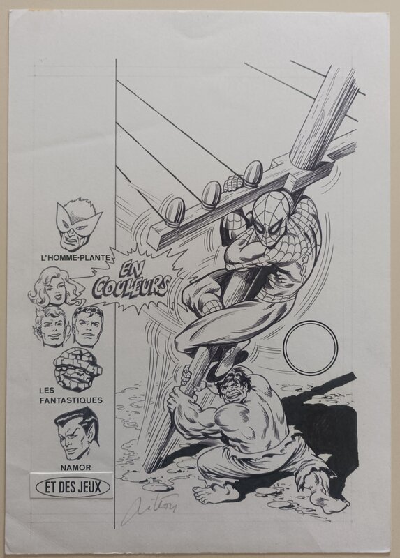 Couverture originale spidey 15 / jean yves mitton - réservée - Original Cover