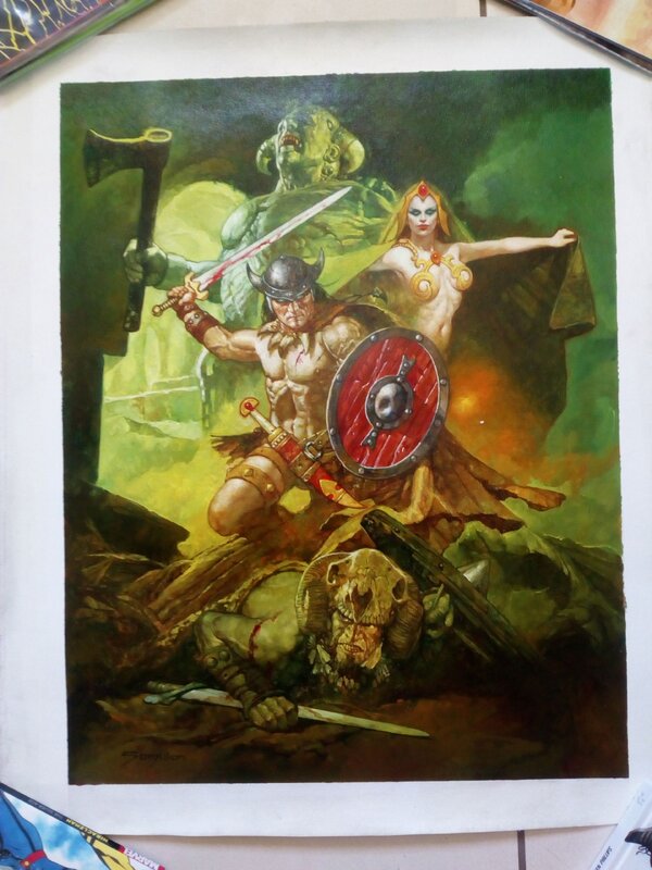 Manuel Sanjulián, Conan huile sur toile / sanjulian - Original Illustration