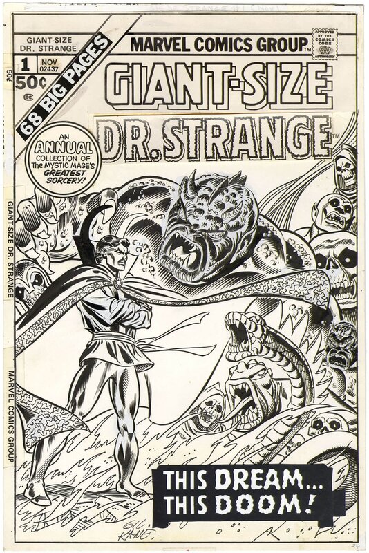 En vente - Gil Kane, John Romita, Giant-Size Dr. Strange #1 Cover (Signed) - Planche originale