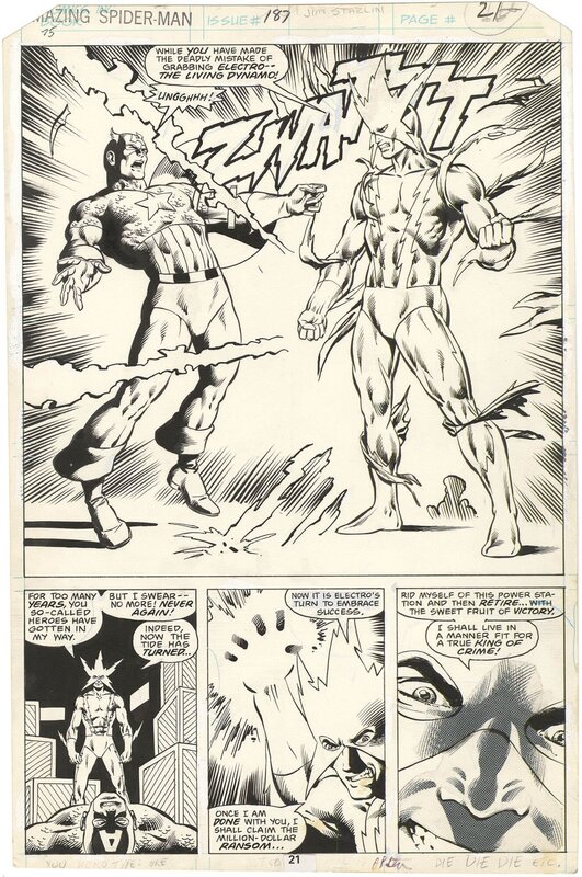 For sale - Bob McLeod, Jim Starlin, Amazing Spider-Man #187 p21 (It’s Electric)(Splash) - Comic Strip