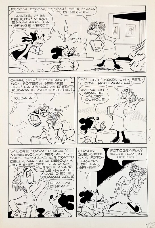 Romano Scarpa, Giorgio Cavazzano, Guido Martina, Topolino e l'enigma della Sfinge Verde - Planche originale