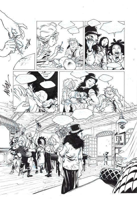 En vente - Anlor, Ladies with Guns - Tome 4 planche 62 + storyboard - Planche originale