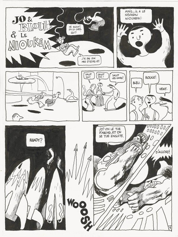 En vente - Jo & Blouh & Le Nioukem pg 1 | Blain - Planche originale