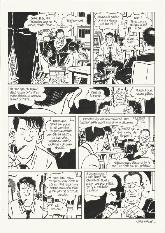 En vente - François Ravard, Jacques Tardi, Léo Malet, Nestor Burma * Les Rats de Montsouris * Ravard Moynot Malet Tardi pg27 - Planche originale