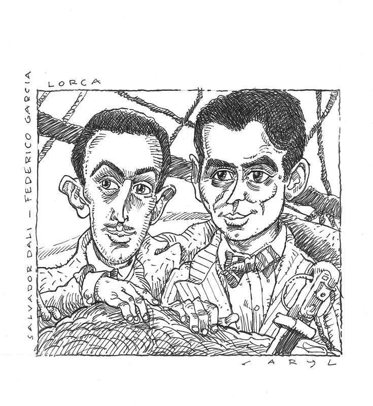 Caryl Strzelecki, Salvador Dalí & Federico García Lorca - Illustration originale