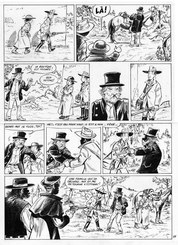 En vente - Serge Carrère, Planche 29 du tome 1 de  Gunthrie - Planche originale