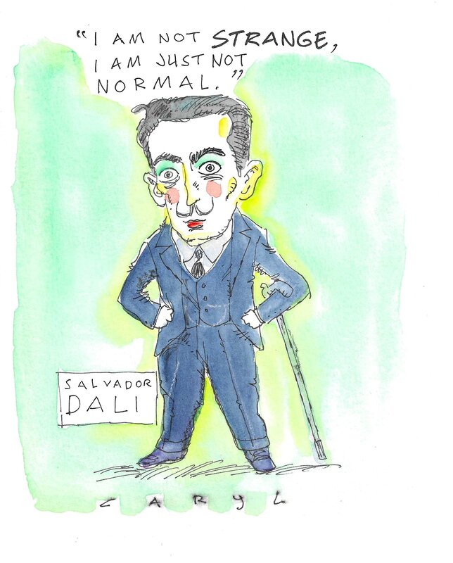 Caryl Strzelecki, Salvador Dalí: I am not strange, I am just not normal - Original Illustration