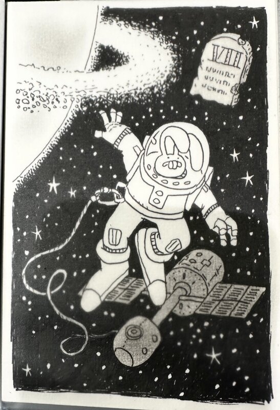 Lapinot par Lewis Trondheim - Illustration originale