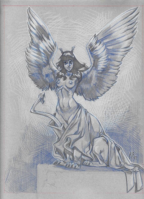Alberto Jimènez Alburquerque, Aja, Female Sphinx or Parallel - Illustration originale