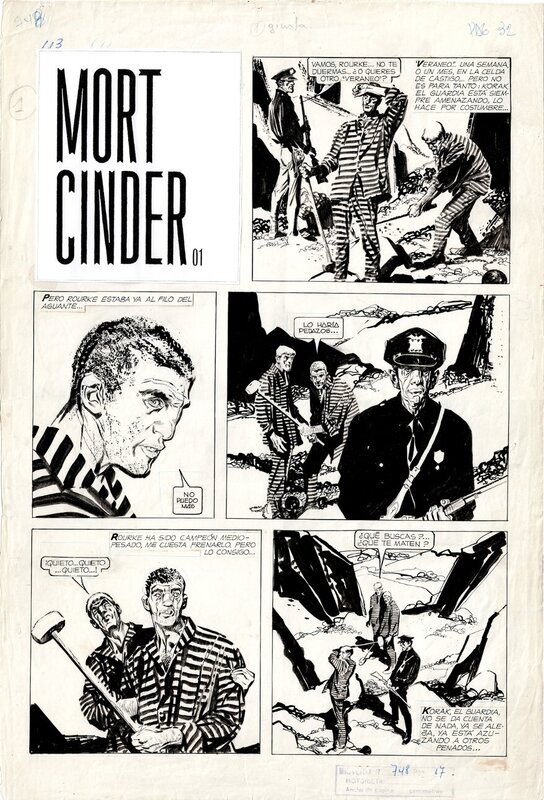 Mort Cinder by Alberto Breccia - Planche originale