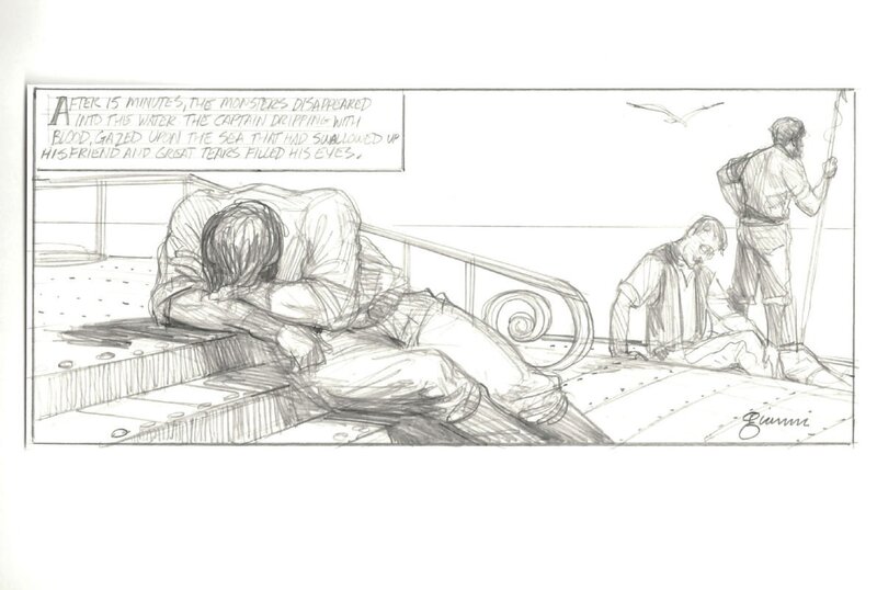 Gary Gianni, 20.000 Leagues under the Sea Pencil Panel - Illustration originale