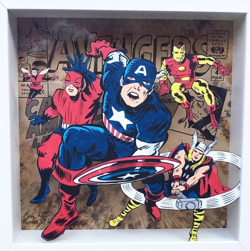 For sale - Marc Rouchairoles, Jack Kirby, The Avengers d'après Jack Kirby - Original art