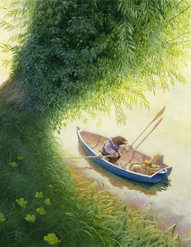 Original drawing by Chris Dunn for Wind in the Willows - Illustration originale