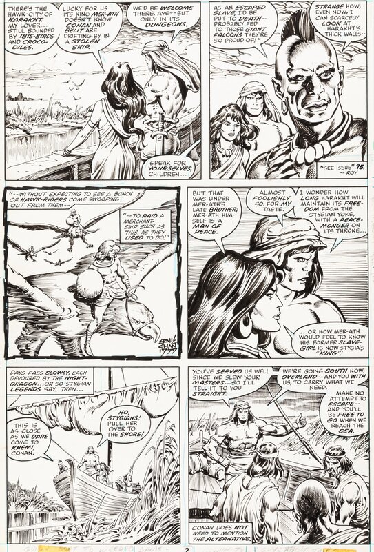 John Buscema, Ernie Chan, Roy Thomas, Robert E. Howard, Conan the Barbarian - #90 p2 - Planche originale