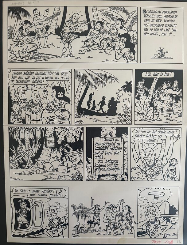 Studio Vandersteen, Suske en Wiske - Het eiland Amoras - Planche originale