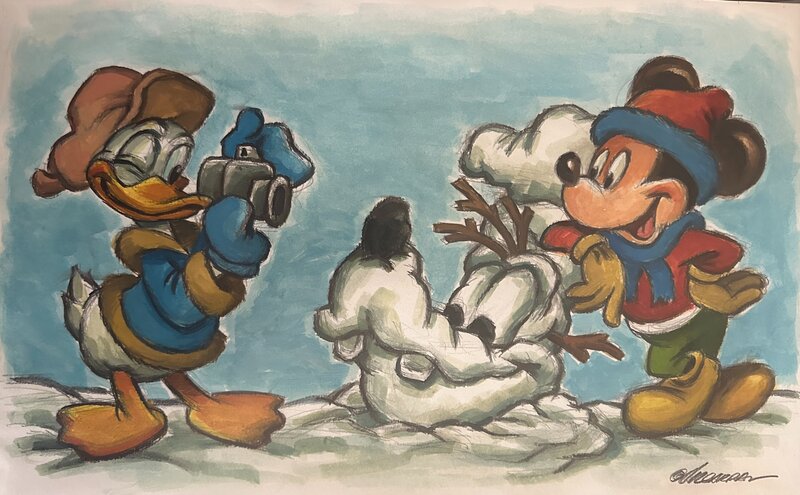Joan Vizcarra, Donald Duck en Mickey Mouse - Illustration originale