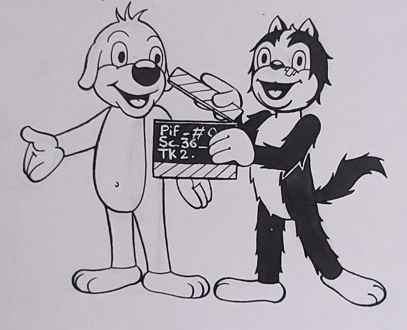 José Cabrero Arnal, Pif et Hercule, illustration cinéma, 1980. - Illustration originale