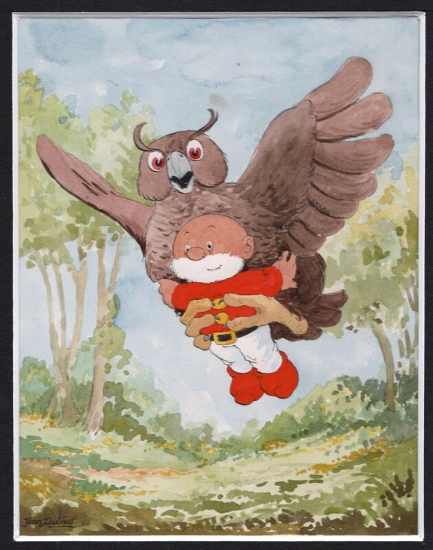 Jean Dulieu, Paulus en Oehoeboeroe vliegend - Illustration originale