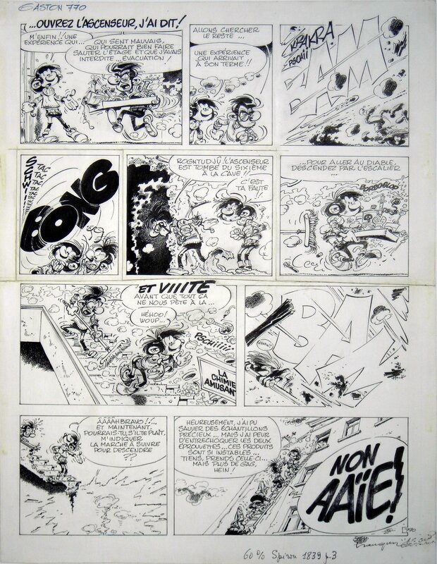 Gaston Lagaffe par André Franquin - Planche originale
