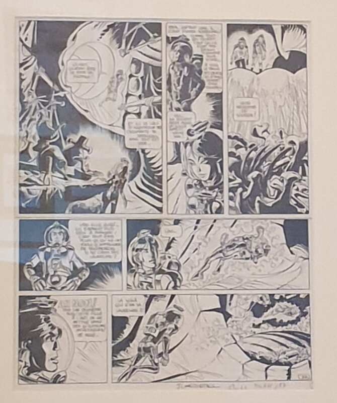 Jean-Claude Mézières, Pierre Christin, Laureline et Valerian AFLOLOL - Planche originale