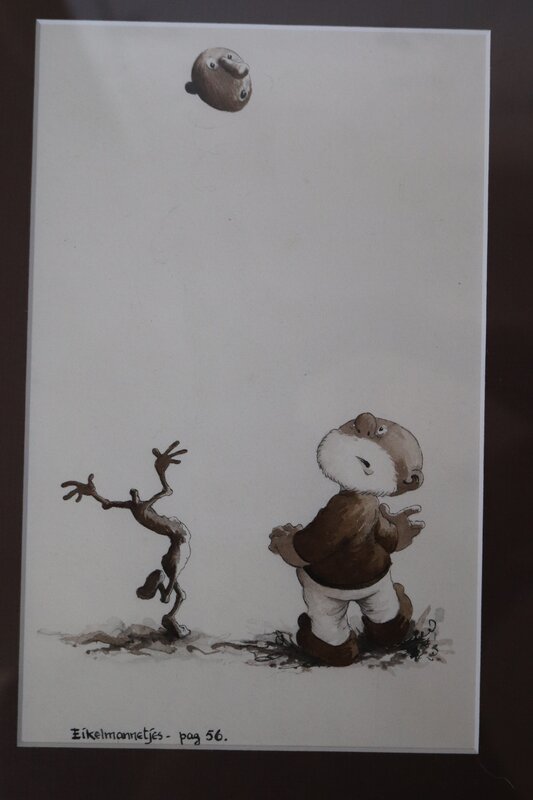 Jean Dulieu, Paulus en de Eikelmannetjes originele tekening - Original Illustration
