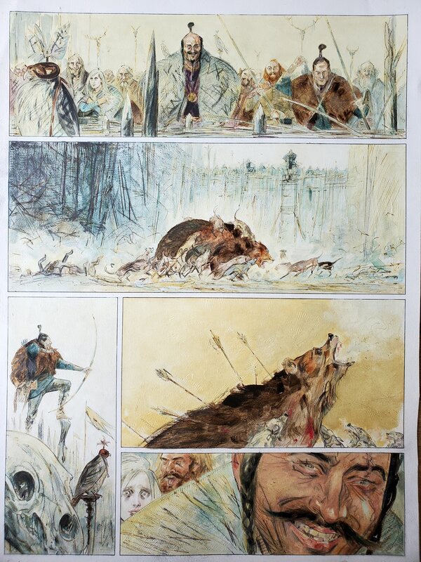 Marc-Renier, AU-DELA DES NUAGES   couleur directe - Planche originale
