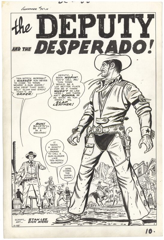 For sale - Dick Ayers, Gunsmoke #75 p10 (Splash) (Large Art - Comic Strip