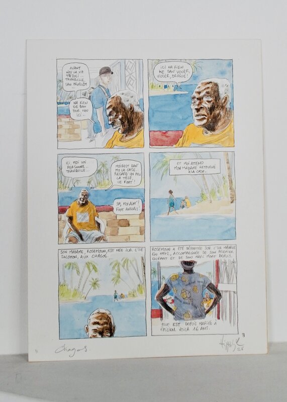 For sale - Hippolyte, Planche originale - Hold up sur les Chagos - Comic Strip