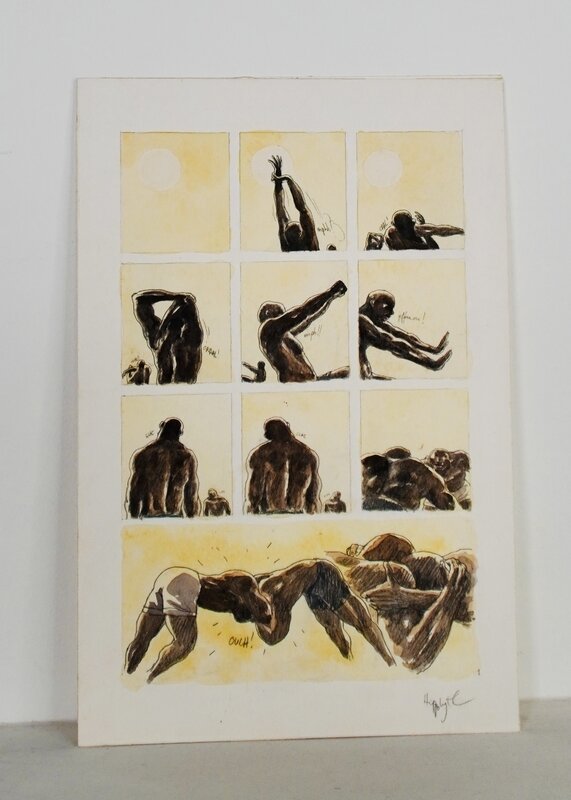 En vente - Hippolyte, Planche originale - L'Afrique de Papa - Planche originale