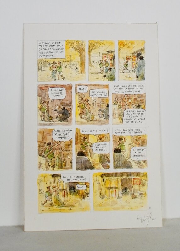 En vente - Hippolyte, Planche originale - L'Afrique de Papa - Planche originale