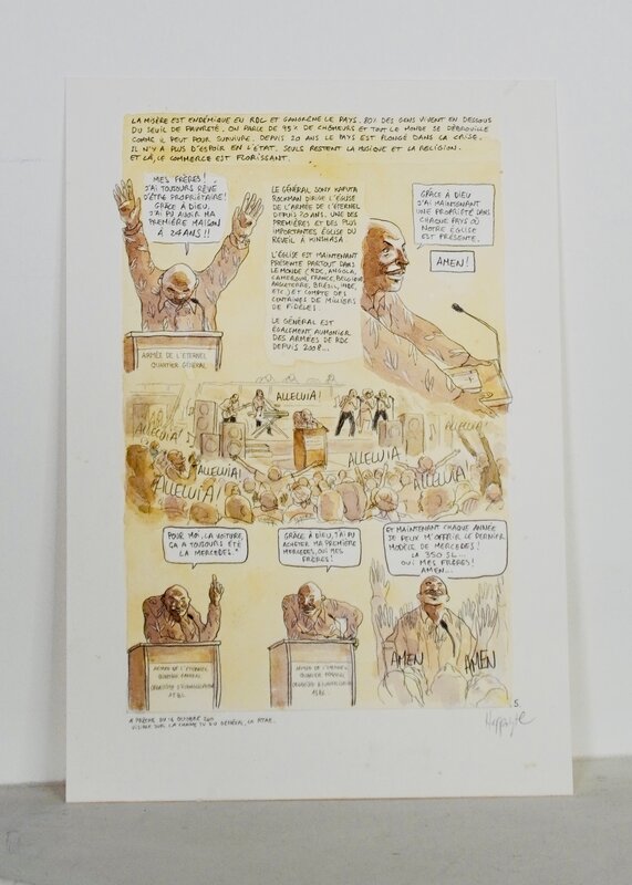 En vente - Hippolyte, Planche originale - Les Enfants de Kinshasa - Planche originale