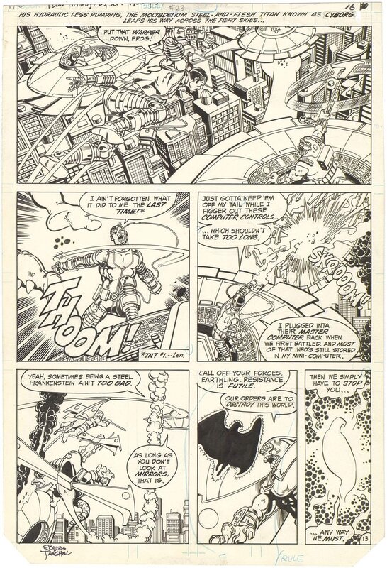 En vente - George Perez, Romeo Tanghal, New Teen Titans #23 p13 - Planche originale