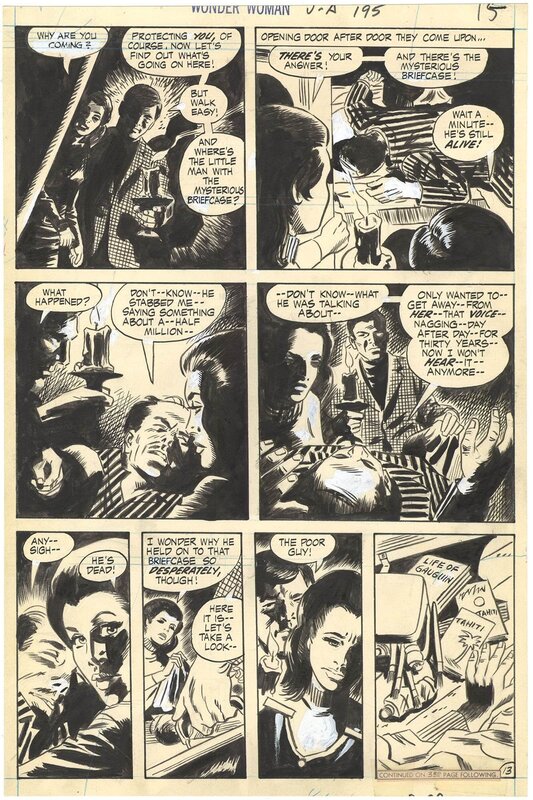 En vente - Mike Sekowsky, Wally Wood, Wonder Woman #195 p13 - Planche originale