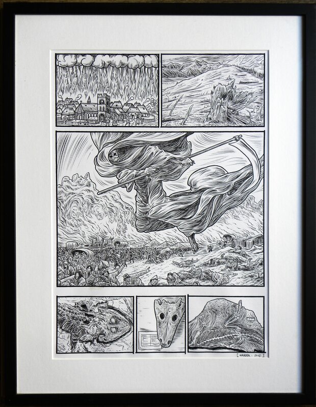 En vente - Alpha – « La Mort » – Planche originale – Jens harder - Planche originale