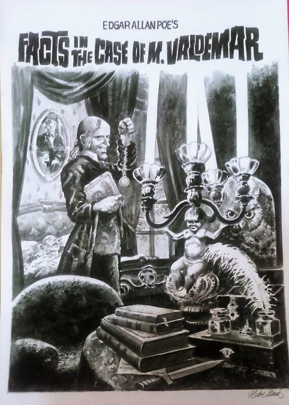 Isidre Monés, Recreation of page Facts in the case of M. Valdemar with Uncle Creepy - Original Illustration