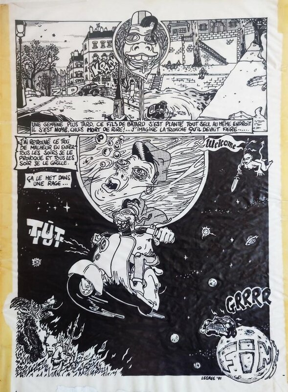 Motor-Mania par Legree, Pascal Legris - Planche originale