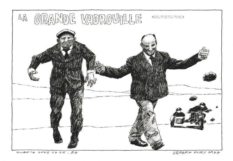 Stéphane Dubois, La grande vadrouille (expo Paris) - Illustration originale