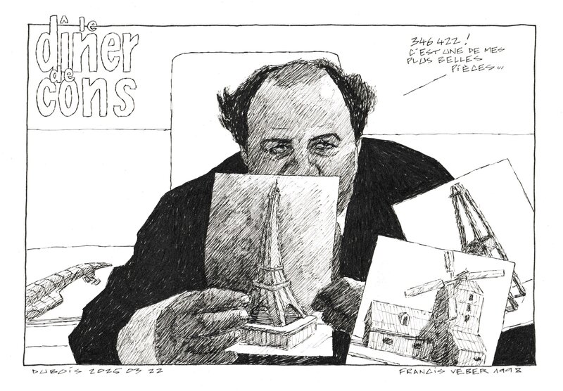 Stéphane Dubois, Le diner de cons (expo Paris) - Illustration originale