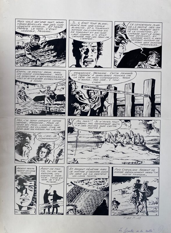 François Craenhals, planche originale, Chevalier Ardent, 