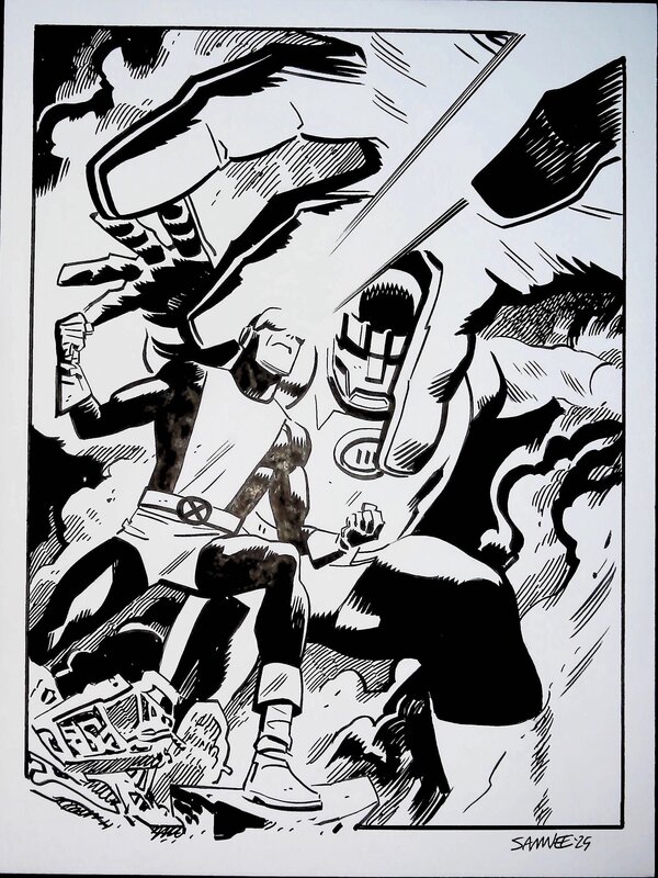 Chris Samnee, Cyclops and Sentinel - Original Illustration
