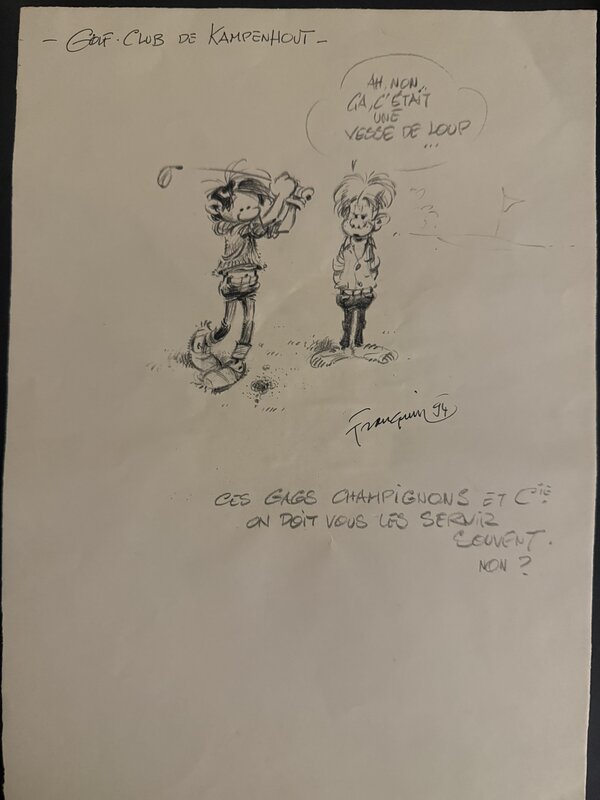André Franquin, Gaston Lagaffe Golfclub de Kampenhout - Illustration originale