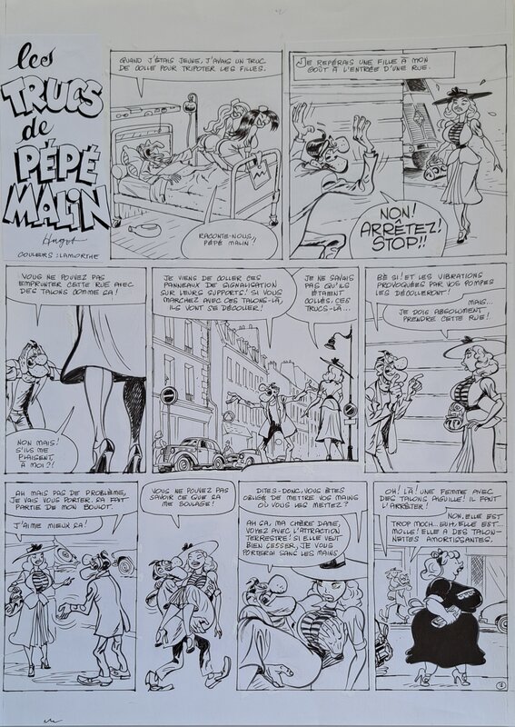 Hugot, Clairette, Lison et Pépé Malin 1 - Planche originale