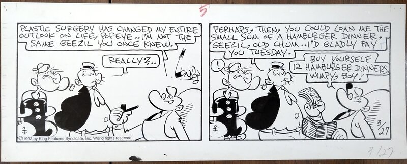 For sale - Bobby London, Popeye daily, March 27 1992 - Comic Strip