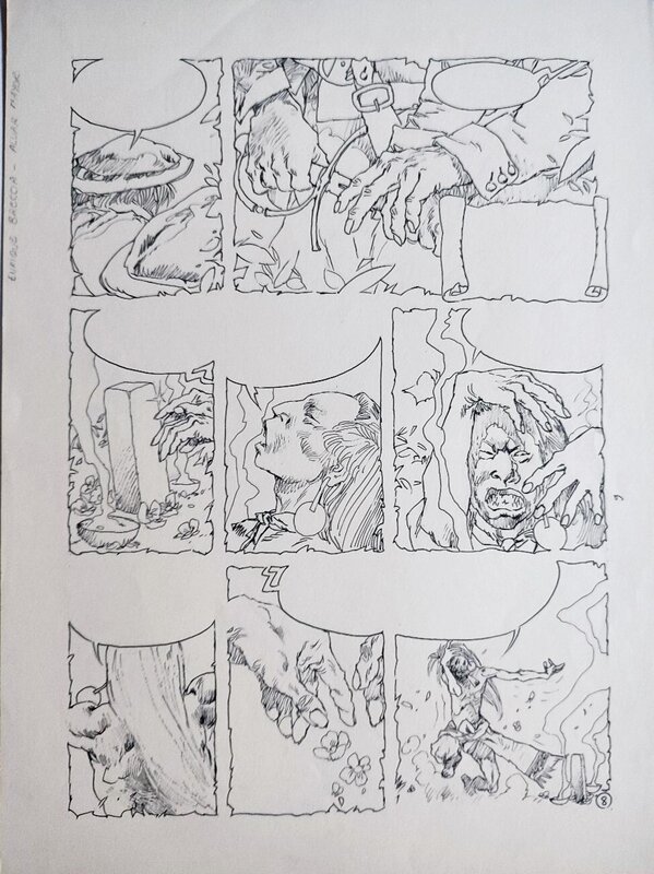 Enrique Breccia, El poderoso dios, p.8 - Planche originale