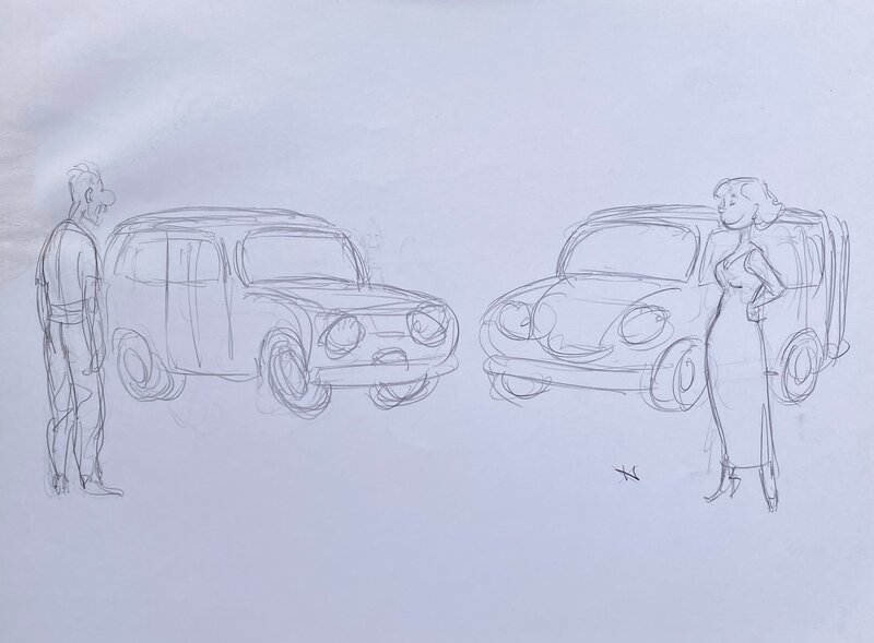 Philippe Berthet, dessin original préparatoire, 