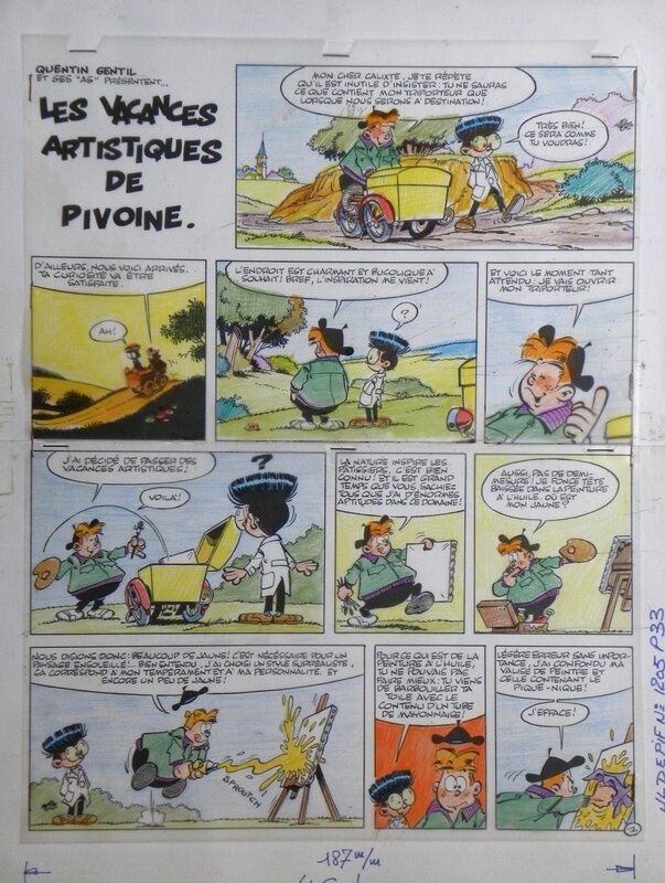 En vente - « Les As » – Greg – PIF – N° 1205 – Planche originale n° 33 - Planche originale