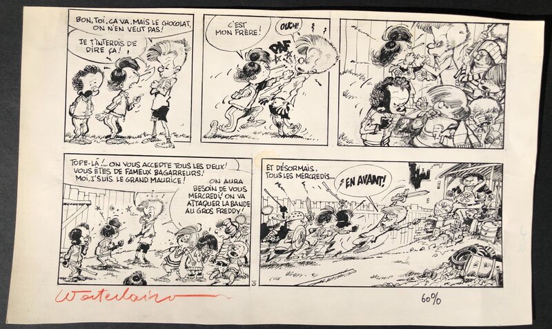 Marc Wasterlain, Karabouilla - Demi planche 3B. - Planche originale