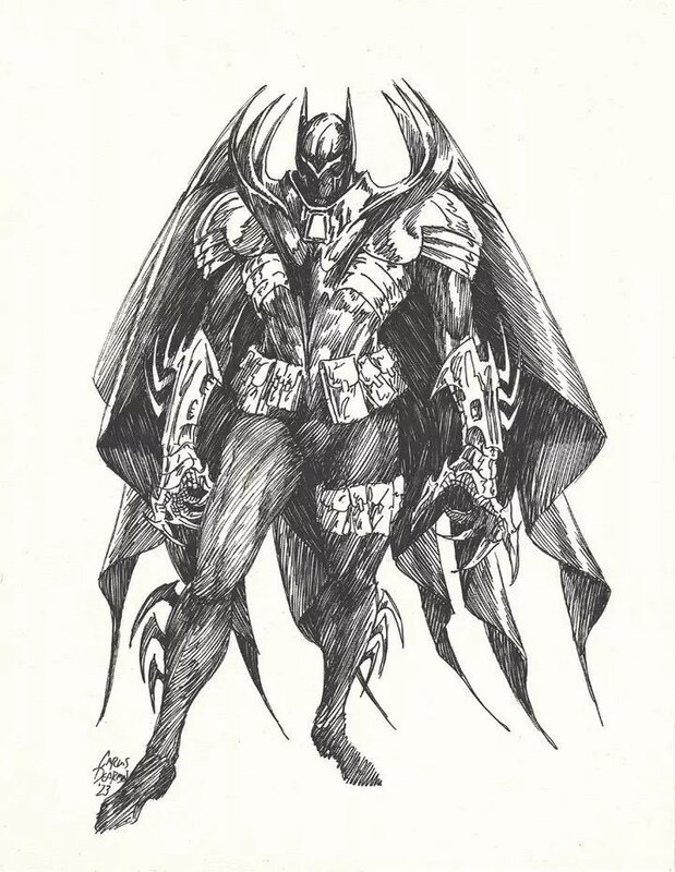 Carlos Dearmas, Azrael Batman Concept Sketch - Illustration originale